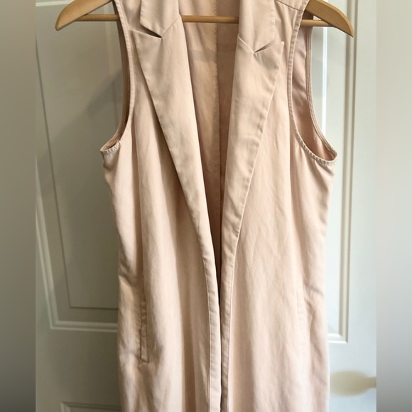 Guess Brienna Long Draped Faux Suede Long Line Vest blush pink medium - Picture 3 of 7